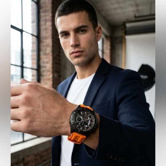 Guess Other - GUESS Speedway W18640G2 Chronograph Men’s Watch Orange